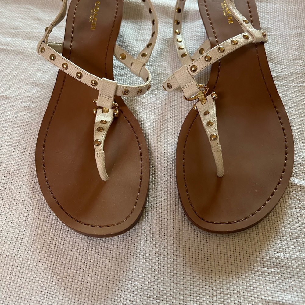 Coach white sandals size 9.5